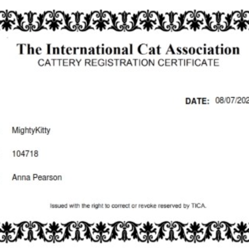 TICA Cattery Registration